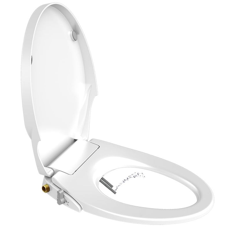 GEOATON Toilet Seat Bidet Seat with Self Cleaning Dual Nozzles Non electric Separated Rear & Feminine Cleaning Natural Water Spray, soft close toilet seat,Easy DIY Installation - Image 1